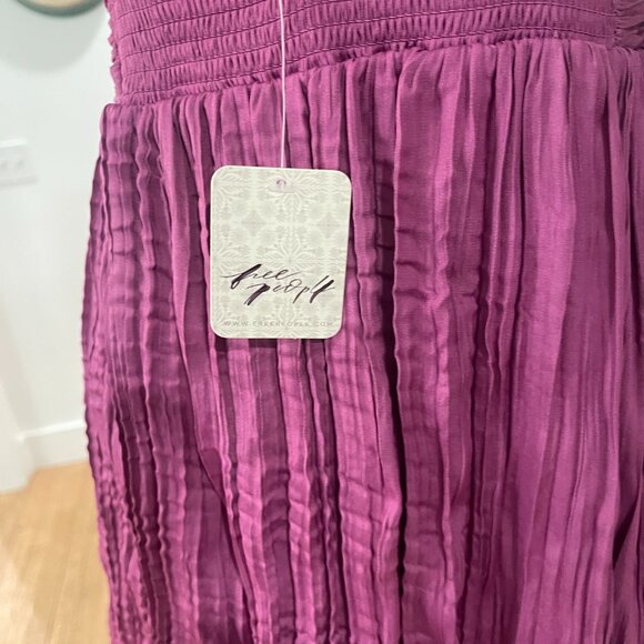 037 Free People | Bonny Drapey Pleated Mini Dress Summer Bloom NWT Size XS - Picture 11 of 12